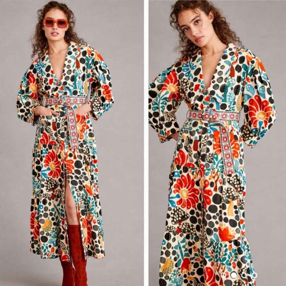 NWT FARM Rio Mushroom Forest Canvas Dress Size S